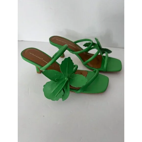 New Free People X INTENTIONALLY BLANK Iris Garden Heel in Green Size 40 US 9 - Picture 3 of 6